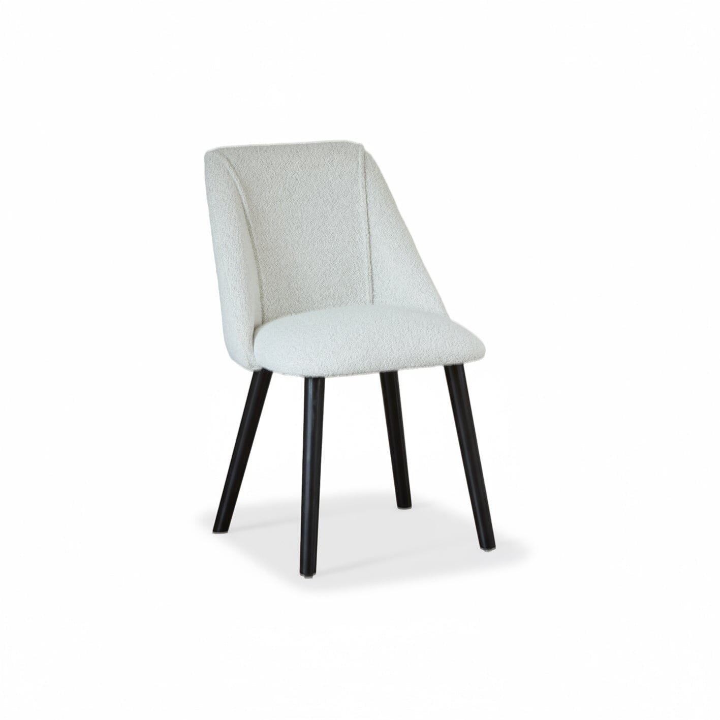 Raleigh Black Oak Rectangular Dining Table Set - 6 Seater - Freya Oat Boucle Dining Chairs - Black Oak Legs - Image 10