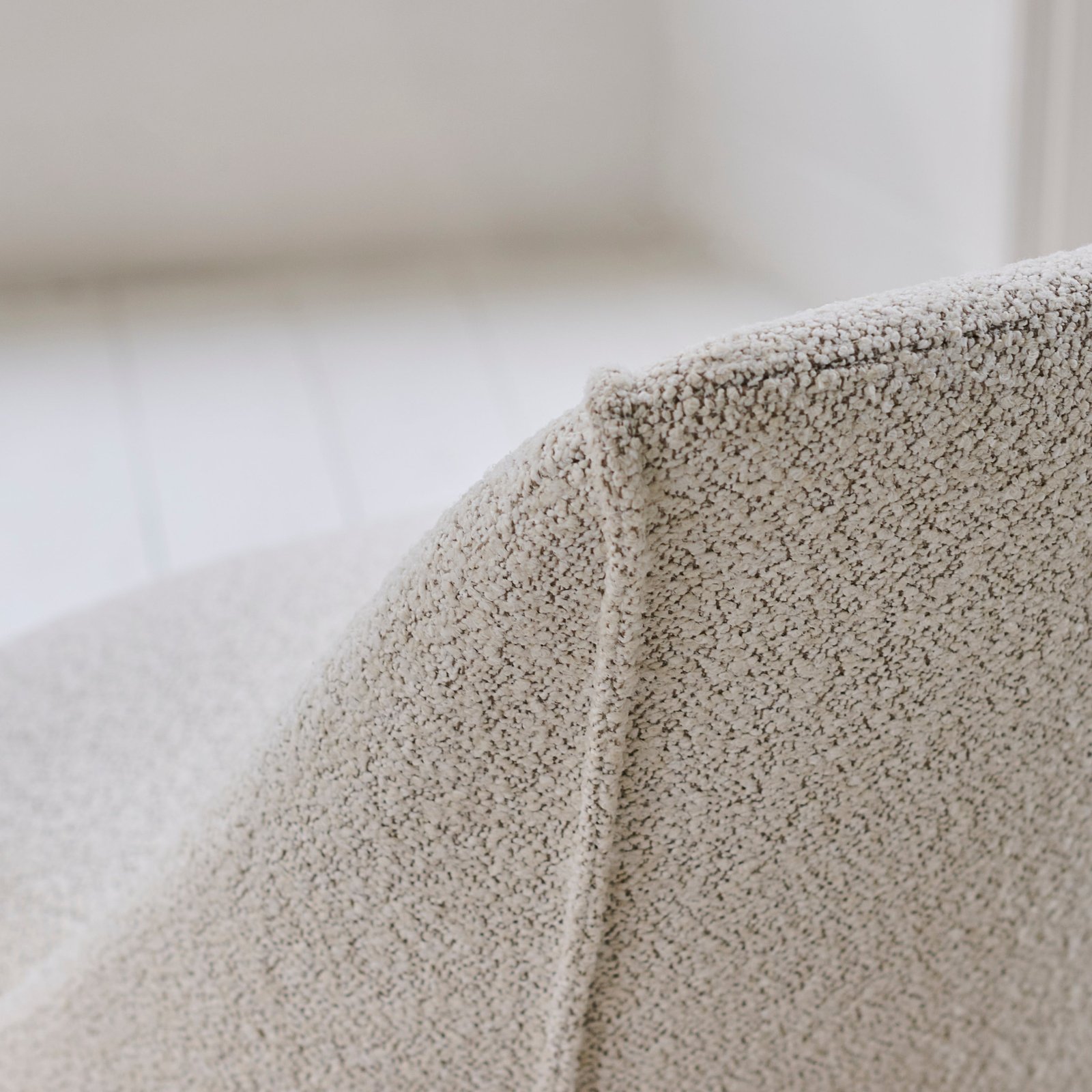 Freya Oat Boucle Dining Chairs - Set of 2 - Pale Oak Legs - Image 6