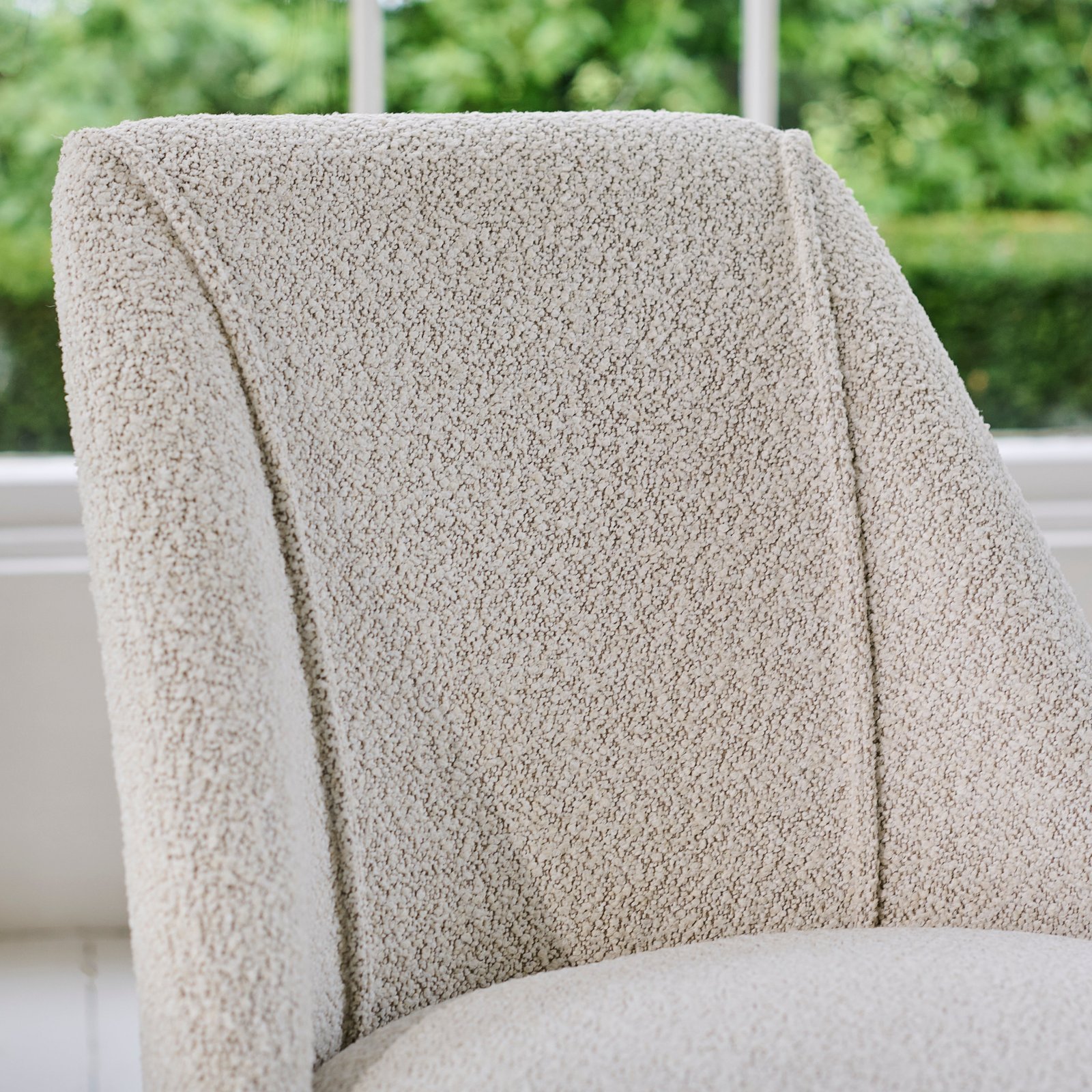 Freya Oat Boucle Dining Chairs - Set of 2 - Pale Oak Legs - Image 3