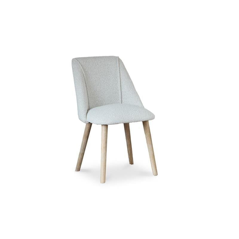 Raleigh Whitewash Oak Rectangular Dining Table Set - 6 Seater - Freya Oat Boucle Dining Chairs - Whitewash Oak Legs - Image 12