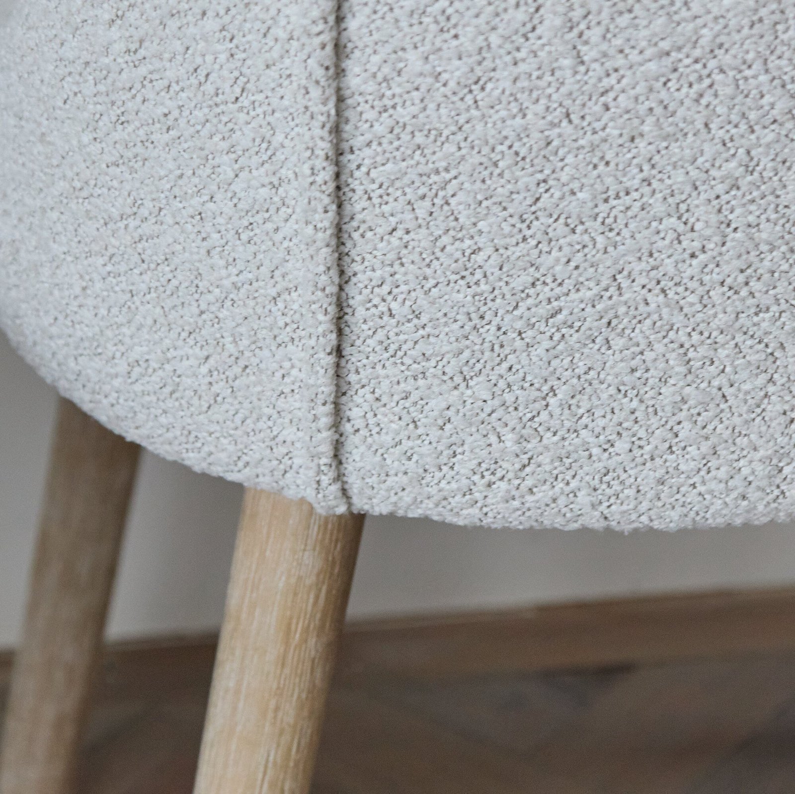 Raleigh Whitewash Oak Rectangular Dining Table Set - 6 Seater - Freya Oat Boucle Dining Chairs - Whitewash Oak Legs - Image 9