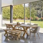 Charlotte Whitewash Extending Dining Table Set - 8 Seater - Freya Sand Dining Chairs & Charlotte Bench