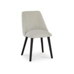 Jade Mango Wood Round Dining Table Set - 4 Seater - Freya Boucle Dining Chairs with Black Legs - Image 9