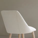 Freya Boucle Dining Chairs - Set of 2 - Chalked Mangowood Legs - Image 2