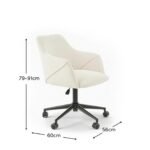 Outlet - Freya Office Swivel Chair - Light Beige Boucle - Image 8
