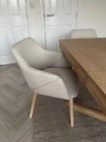 Freya Sand Armchairs - Set of 2 - Whitewash Oak Legs - Image 3