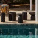 Outlet - Karasi Concrete Rectangular Garden Side Table - Black - Image 4