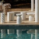 Carlotta Round Concrete Garden Side Table - Pearl Terrazzo - Image 5