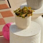 Carlotta Round Concrete Garden Side Table - Pearl Terrazzo - Image 10