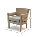 Outlet - Grace Soft Beige Armchair - Whitewash Oak Legs - Image 14