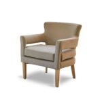 Outlet - Grace Soft Beige Armchair - Whitewash Oak Legs - Image 13