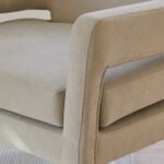 Outlet - Grace Soft Beige Armchair - Whitewash Oak Legs - Image 5