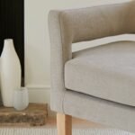 Outlet - Grace Soft Beige Armchair - Whitewash Oak Legs - Image 4