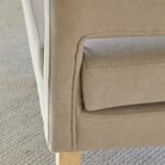 Outlet - Grace Soft Beige Armchair - Whitewash Oak Legs - Image 10