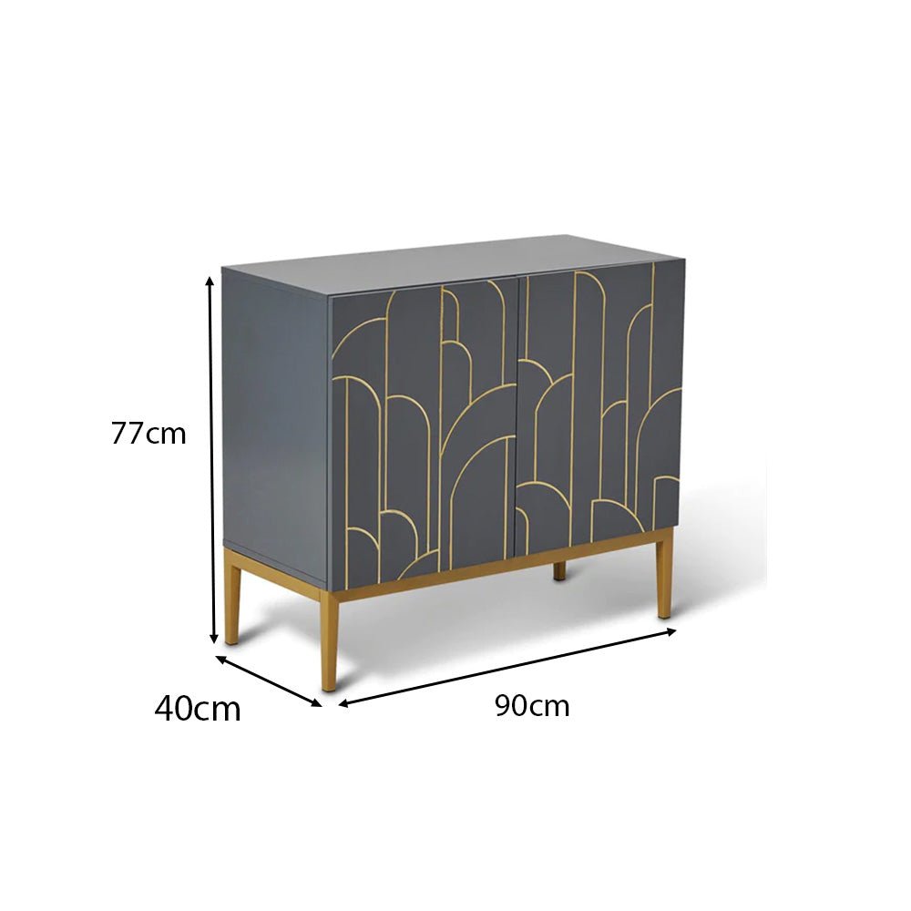 Gatsby 2 Grey Dimensions Outlet - Gatsby 2 Door Sideboard Smoke Grey