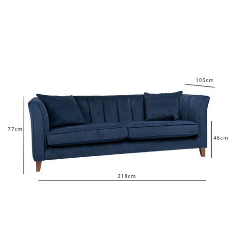 Outlet - Georgia Large Sofa - 4 Seater - Navy 1 Georgia Large Sofa - 4 Seater - Navy - Laura James