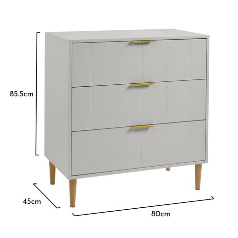 Outlet - Gloria Chest of Drawers - Grey & Brass Effect 1 Gloria chest of drawers - grey & brass effect