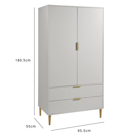 Gloria Double Wardrobe - Grey 1 Gloria 2 door wardrobe - grey