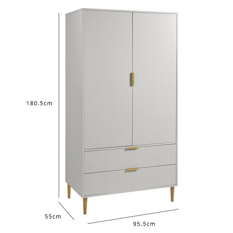 Gloria 4 Piece Bedroom Furniture Set - 3 Drawer Chest of Drawers - Grey 1 Gloria 2 Door Wardrobe Grey Cutout Closed 7caa0438 e000 4a86 a168 Gloria 4 Piece Bedroom Furniture Set - 3 Drawer Chest of Drawers - Grey