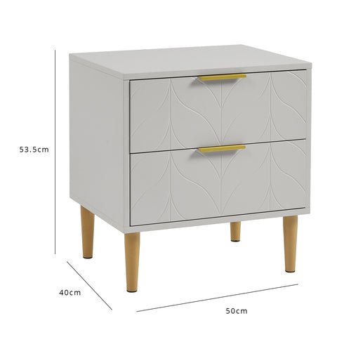 Gloria Bedside Table - Grey & Brass Effect 1 Gloria bedside table - grey