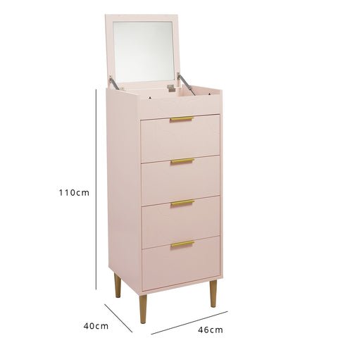 Gloria Tallboy - Blush Pink & Brass Effect 1 Gloria pink tallboy