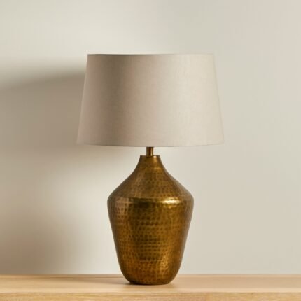 Hale Gold Lamp with Coningsby Taupe Shade - 35cm