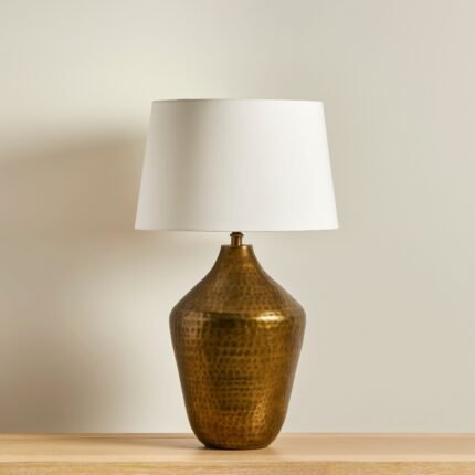 Hale Gold Lamp with Coningsby White Shade - 35cm