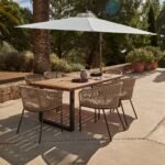 Hali 6 Seater Wooden Outdoor Dining Set with Hali Natural Chairs - 175cm - Image 2