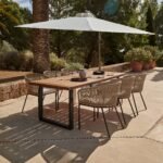 Hali 6 Seater Wooden Outdoor Dining Set with Hali Natural Chairs - 235cm - Image 2