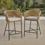 Outlet - Hali Natural Rope Garden Bar Stool with Cushion - Image 2