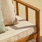 Harrelson Wooden Garden Sofa Set with Cream Lean Over Parasol - Natural - Image 8