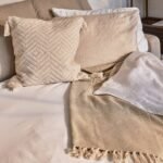 Elborough 50x50cm Diamond Cotton Tasseled Cushion Cover - Off White - Image 3