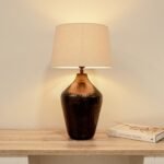 Hale Black Bronze Lamp with Coningsby Taupe Shade - 35cm