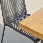 Hali 6 Seater Wooden Garden Dining Set with Ryder Black Chairs - 175cm - Image 3