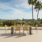 Hali 6 Seater Wooden Garden Dining Set with Ryder Clay Chairs - 175cm - Image 4