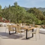 Hali 6 Seater Wooden Garden Dining Set with Ryder Clay Chairs - 175cm