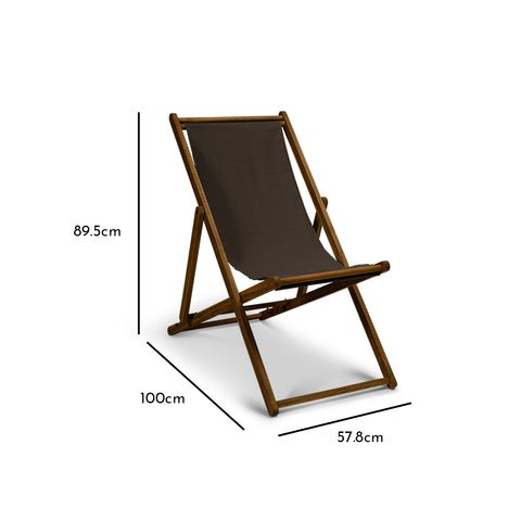 Outlet - Harbour Wooden Garden Deck Chair - Red 1 Harbour Dark Grey Deck Chair