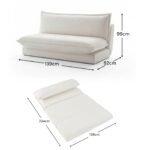 Harlow 2 Seater Double Sofa Bed - Chalk White Boucle - Image 12
