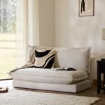 Outlet - Harlow 2 Seater Double Sofa Bed - Chalk White Boucle