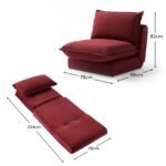 Harlow Single Sofa Bed - Burgundy Red - Image 10