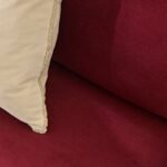 Gillian 3 Seater Large Corner Sofa - Burgundy Red Velvet with Dark Oak Legs - Image 2