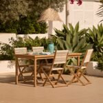 Harlyn 4 Seater Wooden Garden Dining Table - White Acacia - Image 2