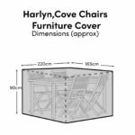 Rectangular Rain Cover 220x165x90cm - Harlyn 4 Seater with Ryder or Cove Chairs