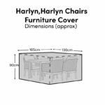 Rectangular Rain Cover 165x130x90cm - Harlyn 4 Seater with Harlyn or Killian Chairs - Image 2