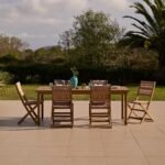Harlyn 6 Seater Wooden Garden Dining Set with Cove Natural Chairs - 200cm - Image 2