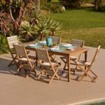 Harlyn 6 Seater Wooden Garden Dining Set with Cove Beige Chairs - 200cm