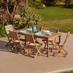 Harlyn 6 Seater Wooden Garden Dining Set with Cove Natural Chairs - 200cm
