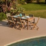 Harlyn 6 Seater Wooden Garden Dining Set with Cove Green Rope Chairs - 200cm
