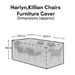 Rectangular Rain Cover 220x205x90cm - Harlyn 6 Seater with Harlyn or Killian Chairs