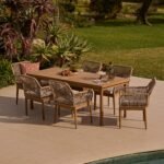 Harlyn 6 Seater Wooden Garden Dining Set with Killian Chairs - 200cm